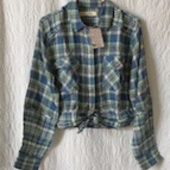 Free People First Bloom Plaid Top - Picture 4 of 9